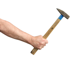 Hand with hammer