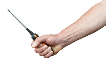 Hand with screwdriver