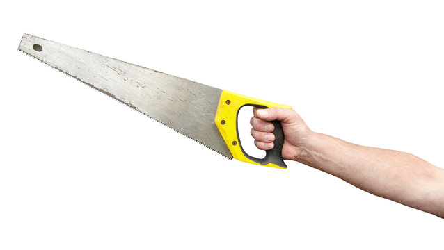 Hand with hack-saw