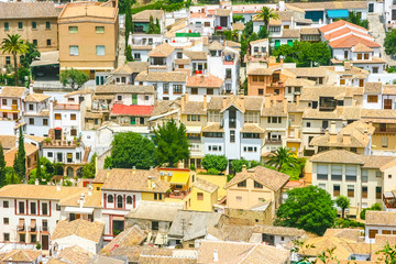 Fototapeta na wymiar High View of Homes in Granada, Spain