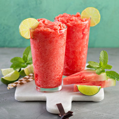 Watermelon slushie with lime