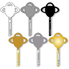 Key isolated illustration set