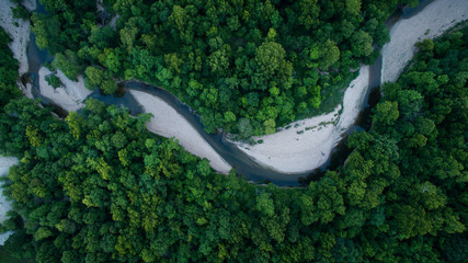 Aerial river in Missouri 