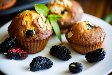 sweet muffins with berries inside