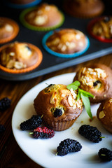 sweet muffins with berries inside