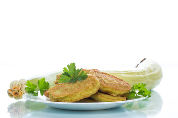 zucchini pancakes on a plate