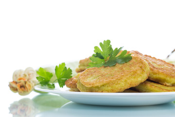 zucchini pancakes on a plate