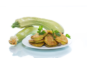zucchini pancakes on a plate