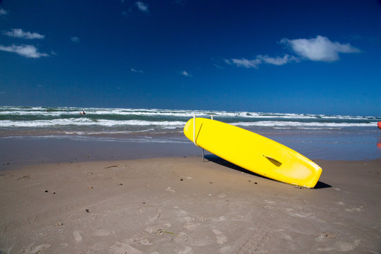 Surfboard by the beach on the Westcoast of Denmark