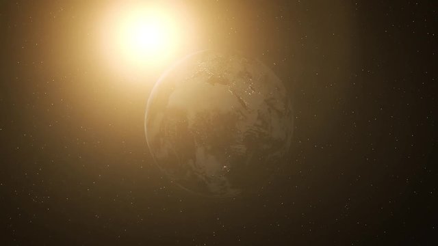 Realistic Earth Day to Night Transition on Africa