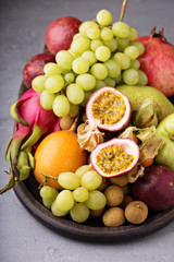 Naklejka na ściany i meble Exotic fruits on a tray
