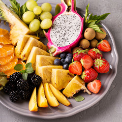 Exotic fruits on a tray