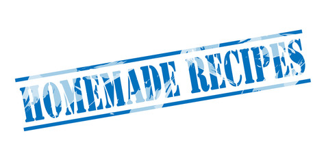 homemade recipes blue stamp on white background