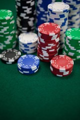Close-up of casino chips