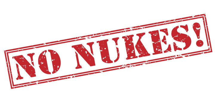 No Nukes! Red Stamp On White Background