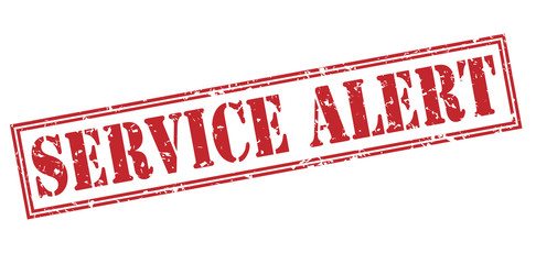 Service alert red stamp on white background