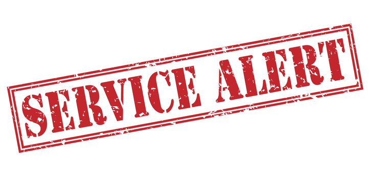 Service alert red stamp on white background