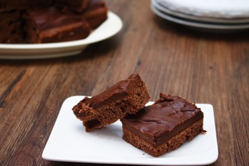 Chocolate fudge with a strawberry