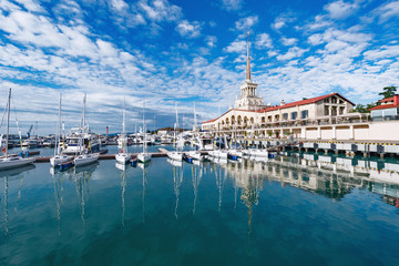 Yachts and boats in Sochi.