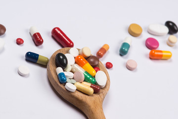 Pills and medication.