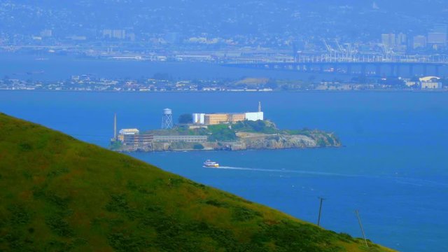 Alcatraz Island in San Francisco - view from Marin Headlands