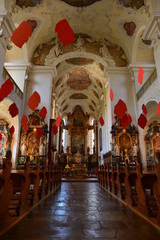 Innenansicht der Basilika Kloster St. Trudpert in Münstertal im Breisgau  - obrazy, fototapety, plakaty