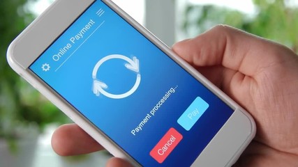 Paying for bill from a grocery store using mobile application on a smartphone - Powered by Adobe