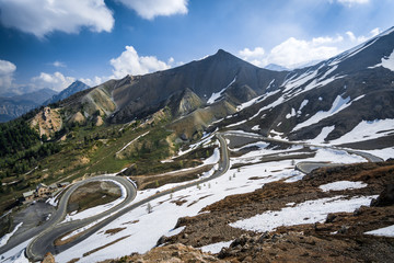 Mountain panorama of the Col d'Izoard road