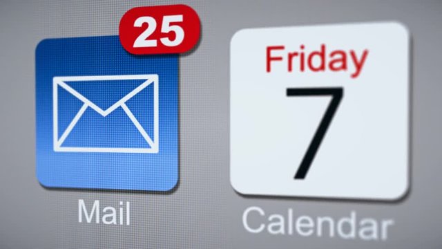 Email on smart phone or computer counting incoming emails.