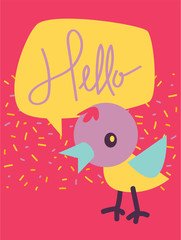 SWEET BIRD Greeting Card Template