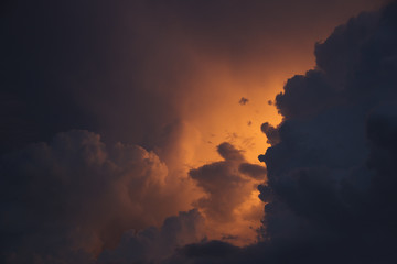 Dramatic sunset clouds