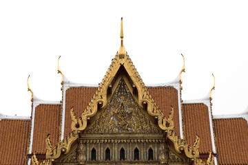 Fototapeta premium Thai art on the roof in Wat Benchamabophit Dusitvanaram is a Buddhist temple in the Dusit district of Bangkok, Thailand and Also known as the marble temple