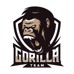 gorilla big foot monkey animal wild mascot sport logo illustration vector  © mblegenduk