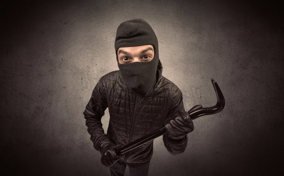 Burglar with tool.