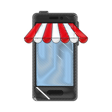 Smartphone buy online icon vector illustration graphic design