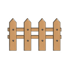 Wooden fence garden icon vector illustration graphic design