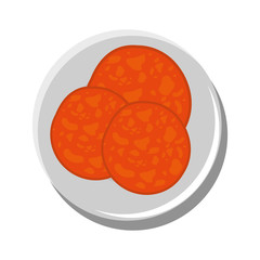 Pepperoni delicious ingredient icon vector illustration graphic design
