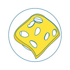 Delicious piece of cheese icon vector illustration graphic design