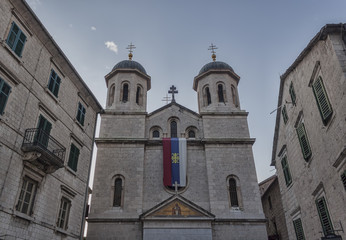 Fototapeta na wymiar Church of St. Nicholas in the town of Kotor