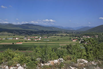 Fototapeta na wymiar Plain area near Ostrog monastery, Montenegro
