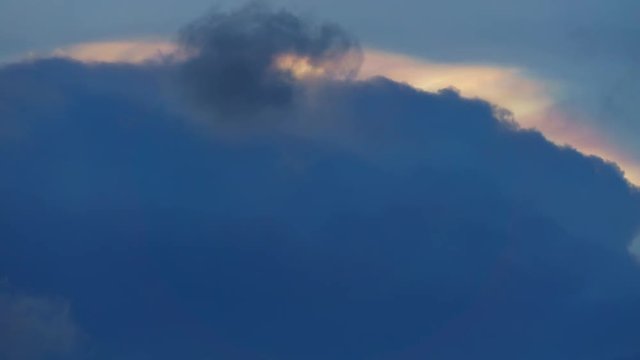 The rainbow clouds are beautifully moving, amazing phenomenon,Time lapse