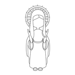 Virgin mary cartoon icon vector illustration graphic design