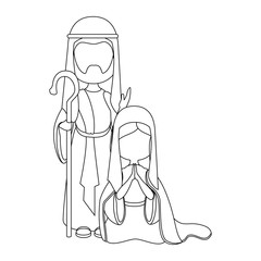 Saint Joseph and virgin mary icon vector illustration graphic design