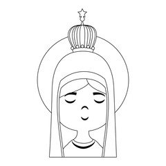 Virgin mary cartoon icon vector illustration graphic design