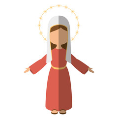 Virgin mary cartoon icon vector illustration graphic design