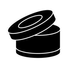 carton box in circle shape icon