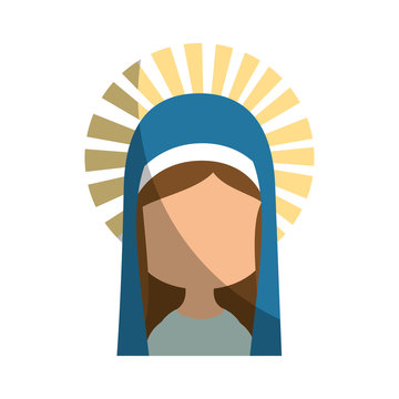 virgin mary icon over white background colorful design vector illustration