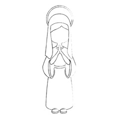 virgin mary icon over white background vector illustration