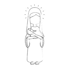 virgin mary icon over white background vector illustration
