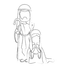 saint joseph icon over white background vector illustration